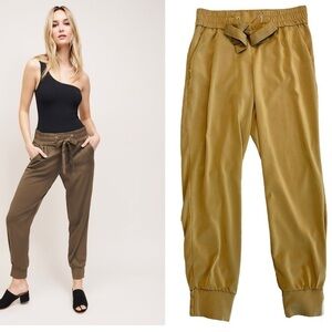 Dynamite mustard Brown Sacha belted jogger pants Sz S